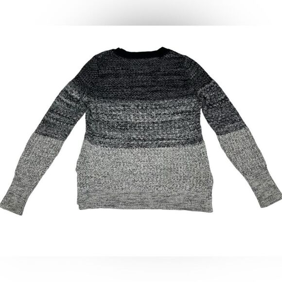 Banana Republic Ombré Gray Knit Sweater Crewneck Jumped Grey Fall Winter Neutral - Picture 4 of 8